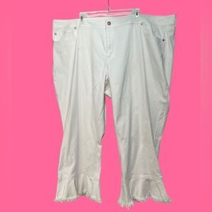 5 for $25🔥Cato Denim White Flare Raw Hem Curvy Jeans Size 26W